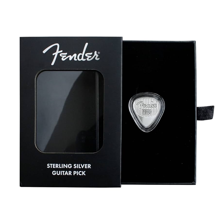 Official Playable Silver Fender Guitar Pick Plectrum